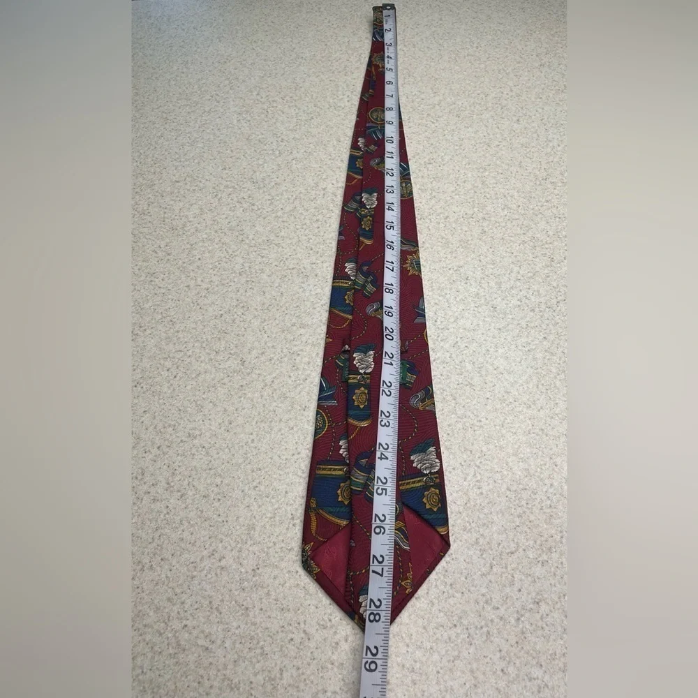 Primavera Italian Silk Tie Military Medal deep Red 57”